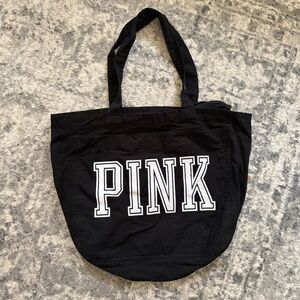 Victoria Secret PINK black zipper tote bag